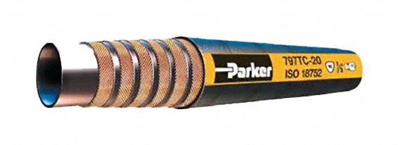HYDRAULIC CONSTANT WORKING PRESSURE HOSE, -40 °  F TO 257 °  F, RUBBER, 150 FT L, 6,000 PSI AT 70 F, 1 7/16 IN OD, 1 IN ID
