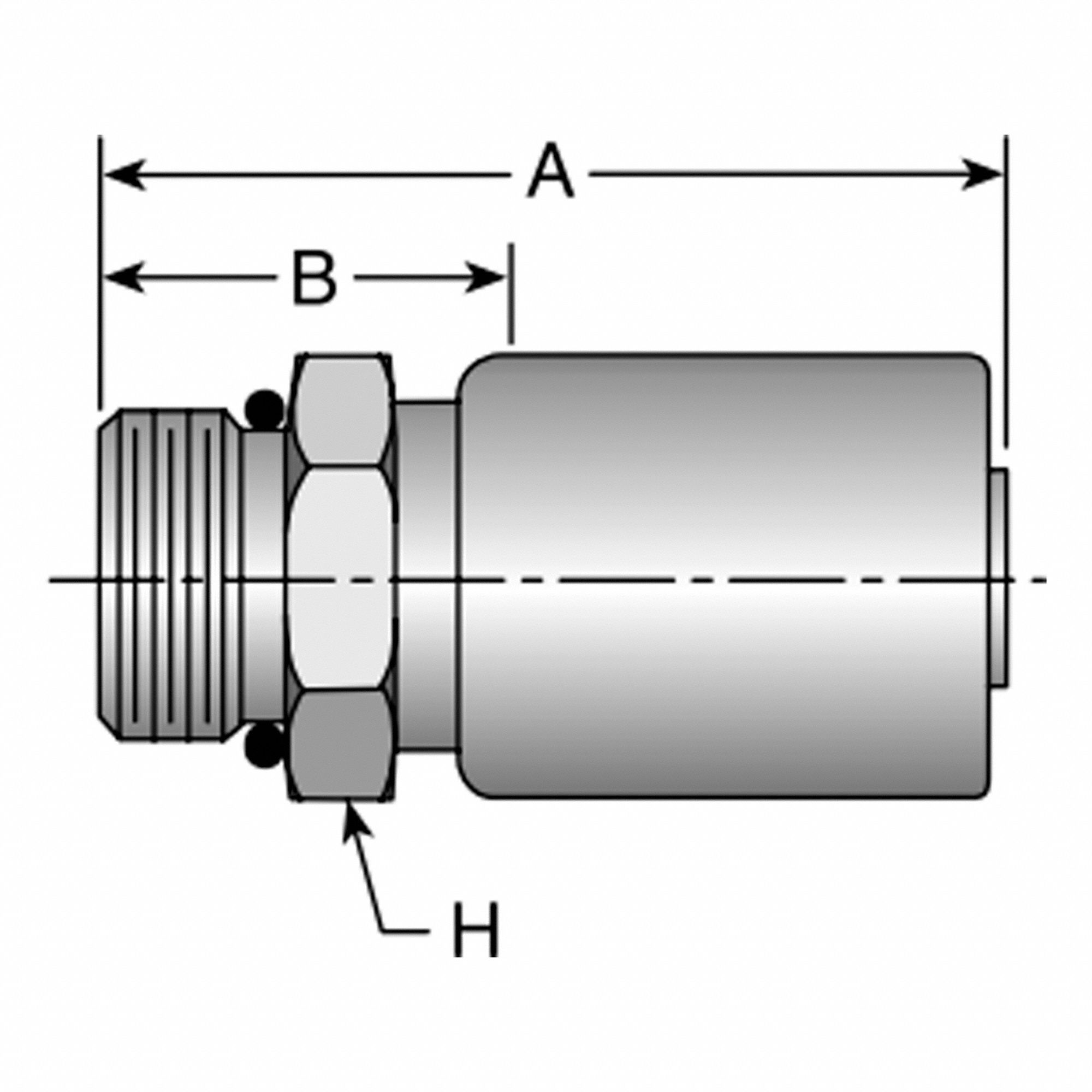 COUPLING HYD CRIMP RIGID MALE 3/8IN