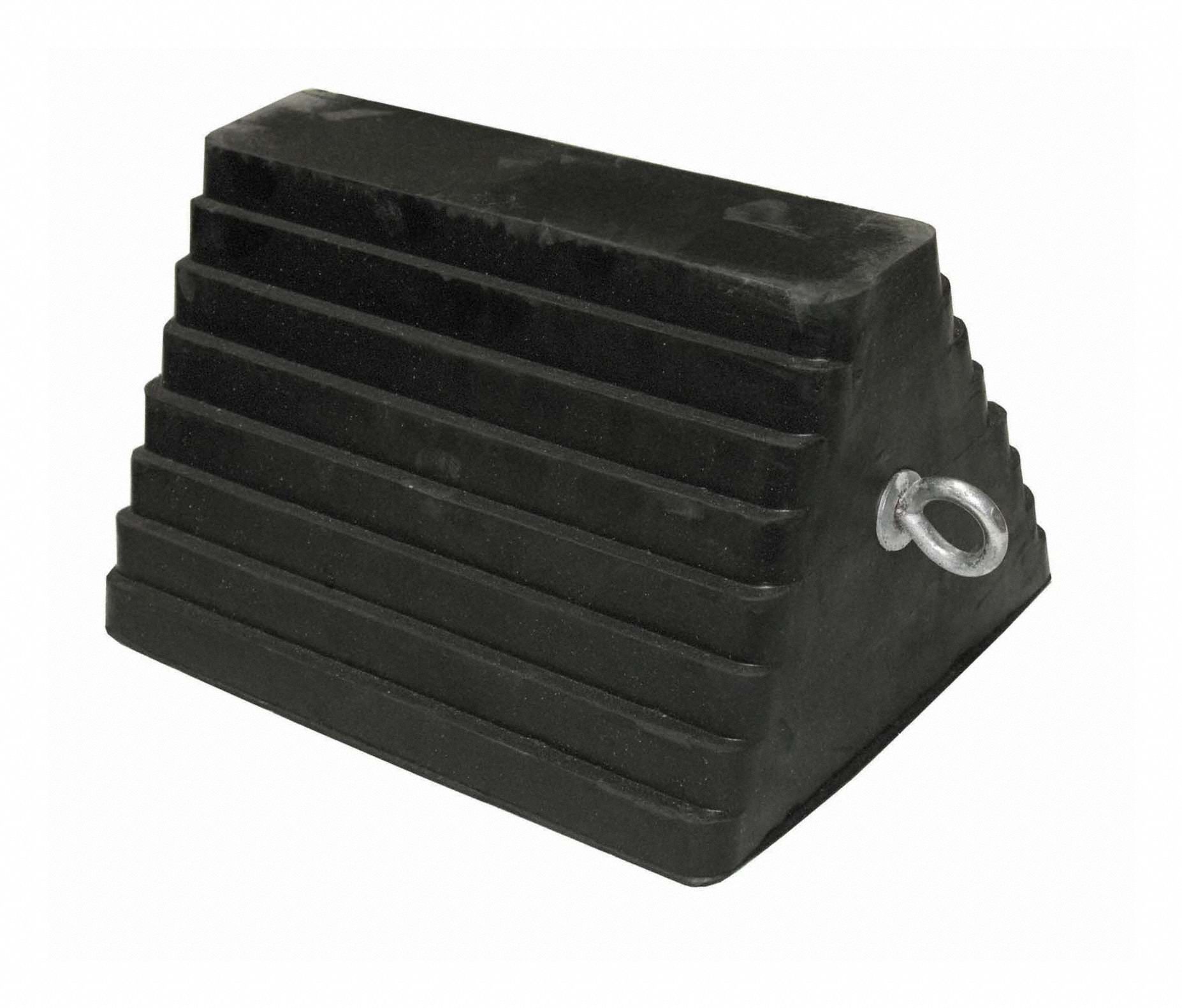WHEEL CHOCK, 6 IN W X 10 IN H X 8 IN L, RUBBER