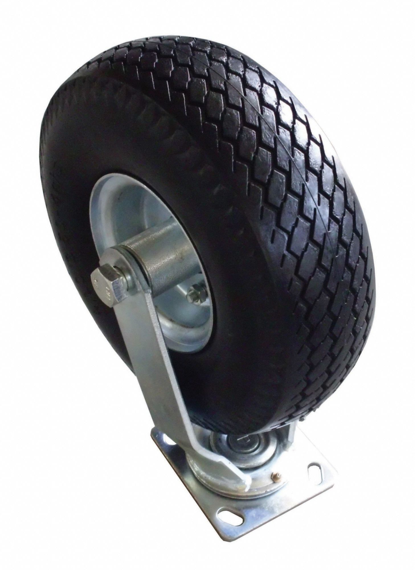 SWIVEL CASTER,10 IN FLAT FREE,ZINC
