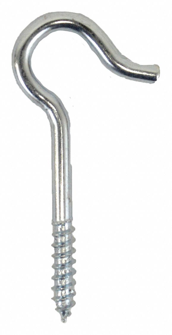 CROCHETS, VIS, TRANSPARENT, FIL 0.112PO DIAMÈTRE, CROCHET 2 1/16PO, ZINC