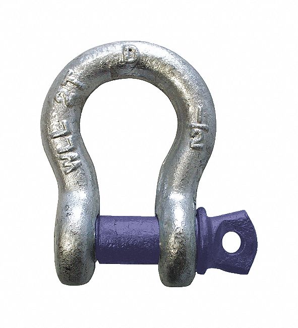 SCREW PIN ANCHOR SHACKLE,1-1/8 IN, 10 TON LOAD LIMIT