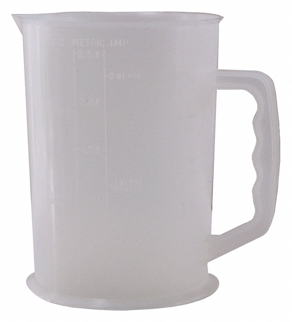 MEASURING CONTAINER,8 4/5 IN H,WHITE