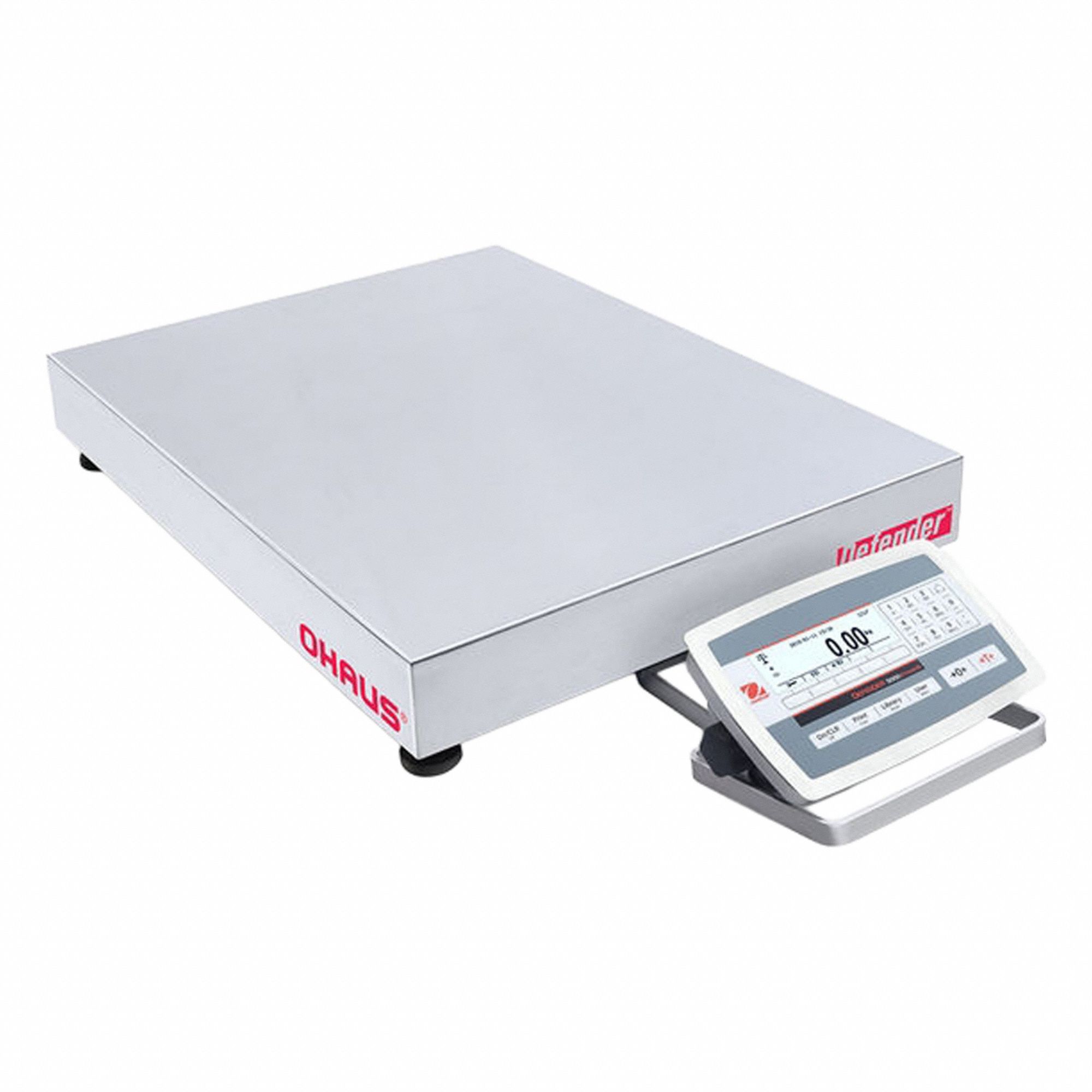 OHAUS Industrial Bench Scale: 18 in x 24 in, IP67/IP68, Front-Mounted, 100 lb Wt Capacity - Imperial (MPN D52XW50WTX5). Key specifications — attr1341383: Analog Output; attr1341384: 0.005 lb/2 g; attr1341400: OHAUS; attr1383935: Stainless Steel.