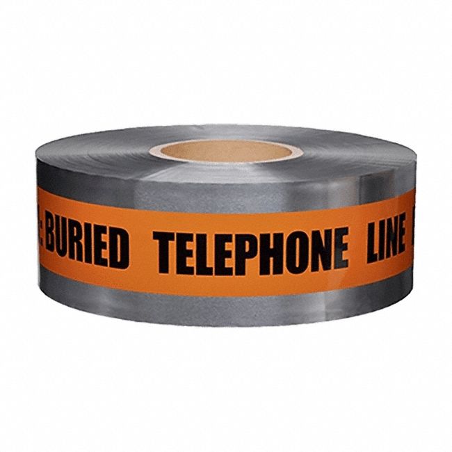Detectable Buried Tape 1000ft Orange