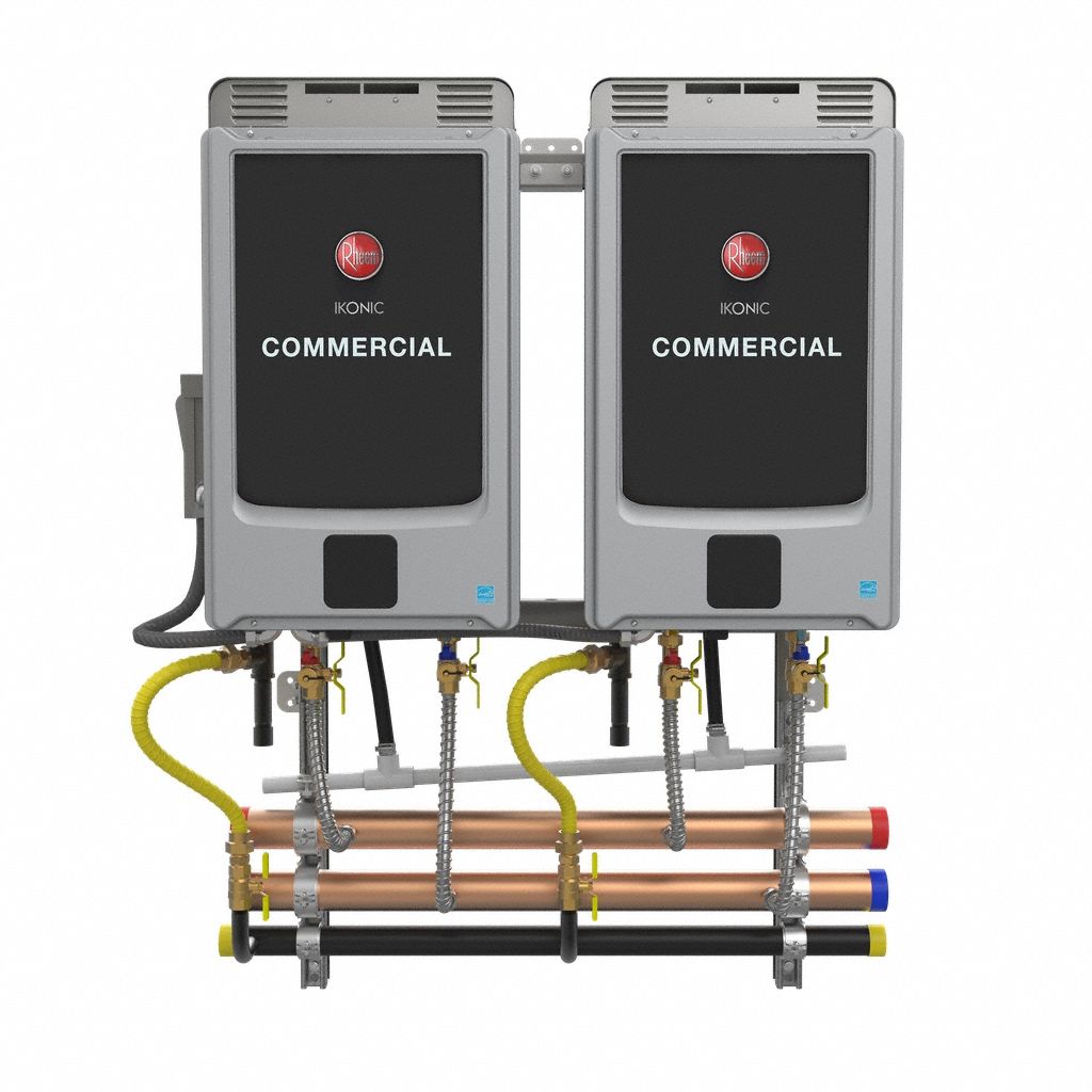 Gas Tankless Water Heater: Outdoor, 2 Units, Freestanding, LP, 1, 199, 400 BtuH, 16.6 gpm