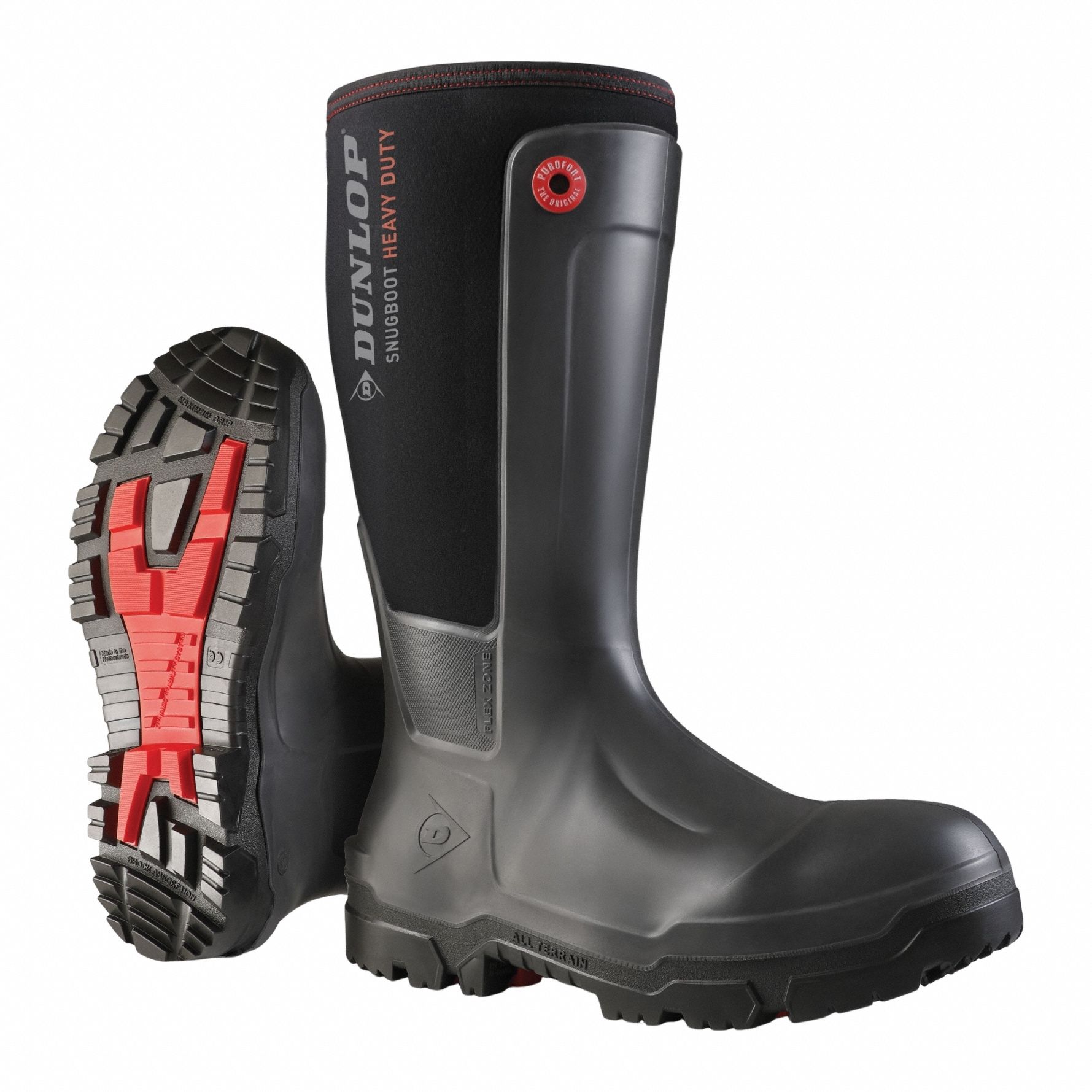 DUNLOP, Black, Polyurethane, Rubber Boot - 896CE1|LG8HU01.12 