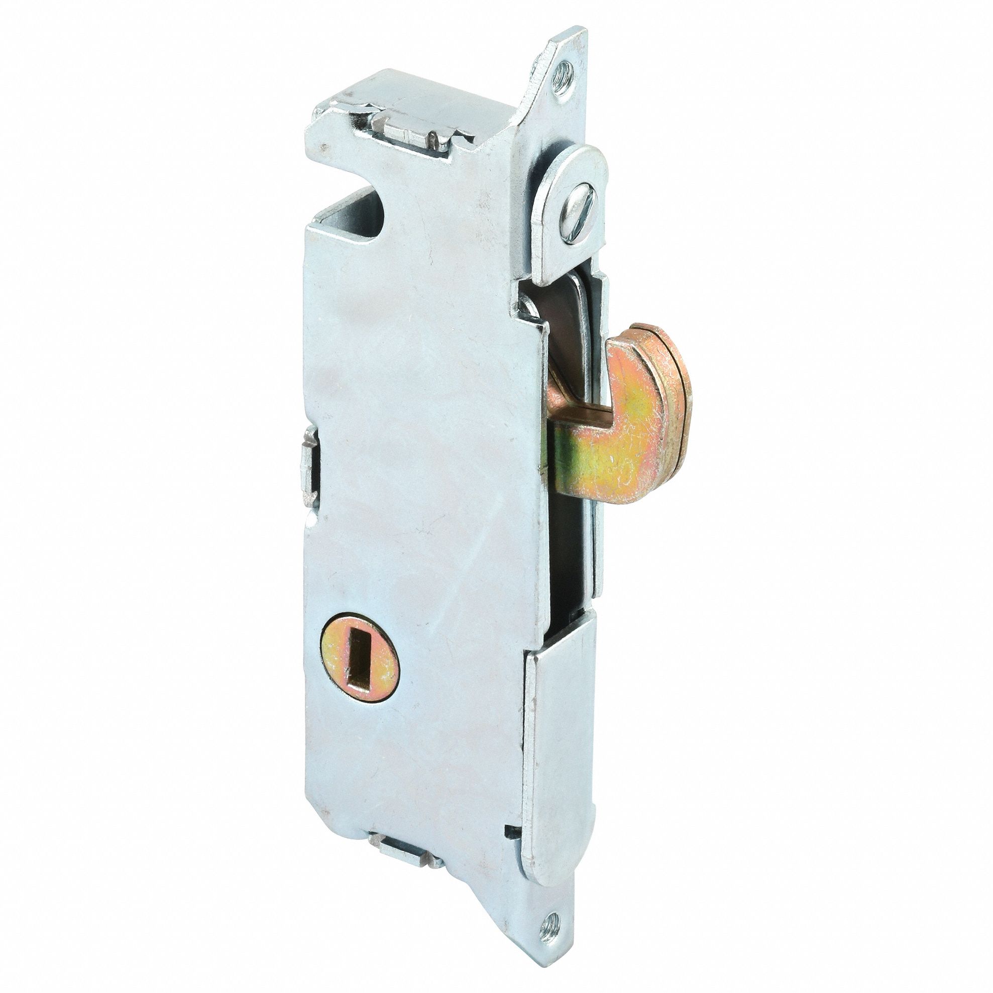 Sliding Door Lock: 1 1/8 in Lg, 1/2 in Wd, 3 11/16 in Ht