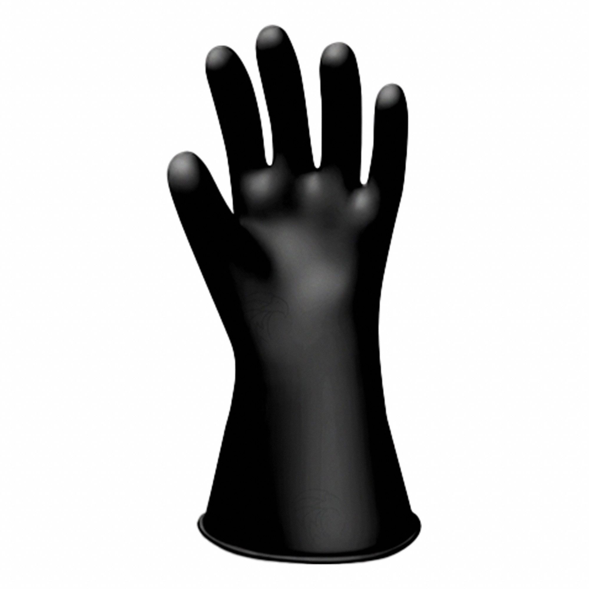Electrical-Insulating Gloves: 1, 000V AC, 1, 500V DC, Black, 12 Size - Numeric, Type I, 1 PR
