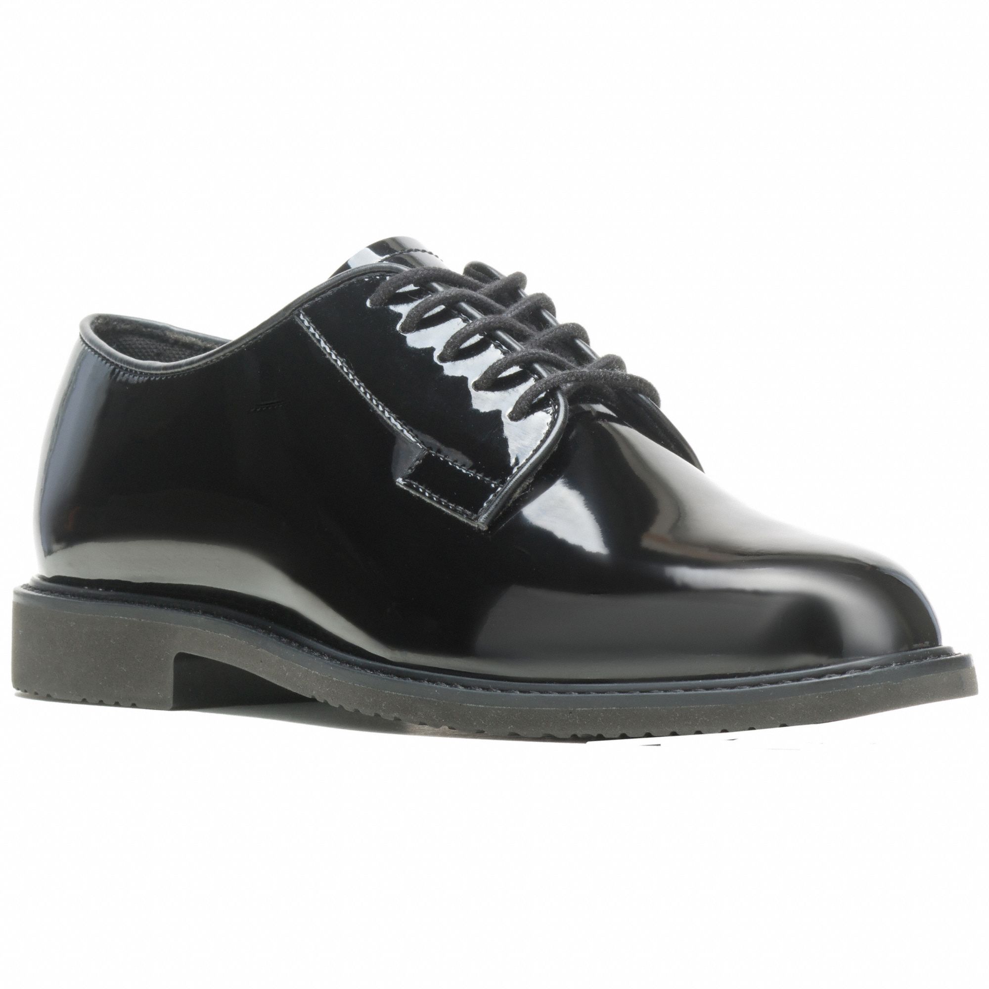 Oxford Shoe: Men's, 10-1/2, EW, 53 in Ht, Black, E01842, Lace Up, Plain, Round, Leather, 1 PR