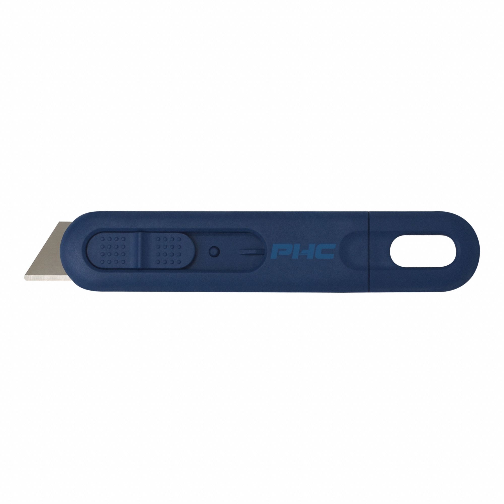 Utility Knife: 6 in Overall Lg, Textured, 5 1/2 in Overall Wd, Blue, 10 PK