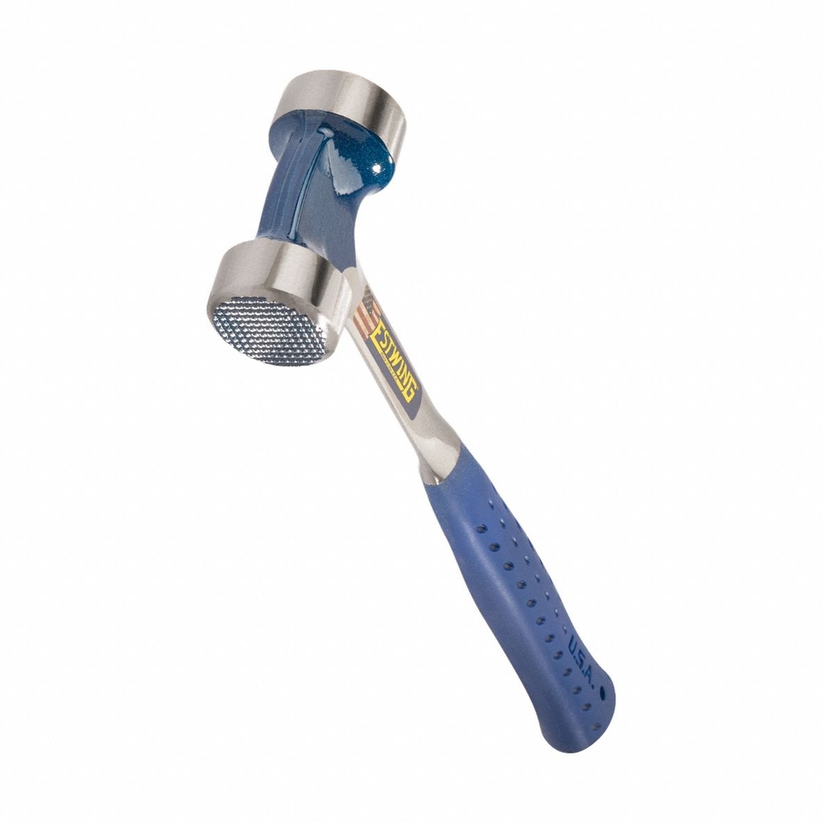 Sledge Hammer: Steel Handle, 40 oz Head Wt, 1 5/8 in Dia, 14 in Overall Lg, Round Shape, Plain Grip