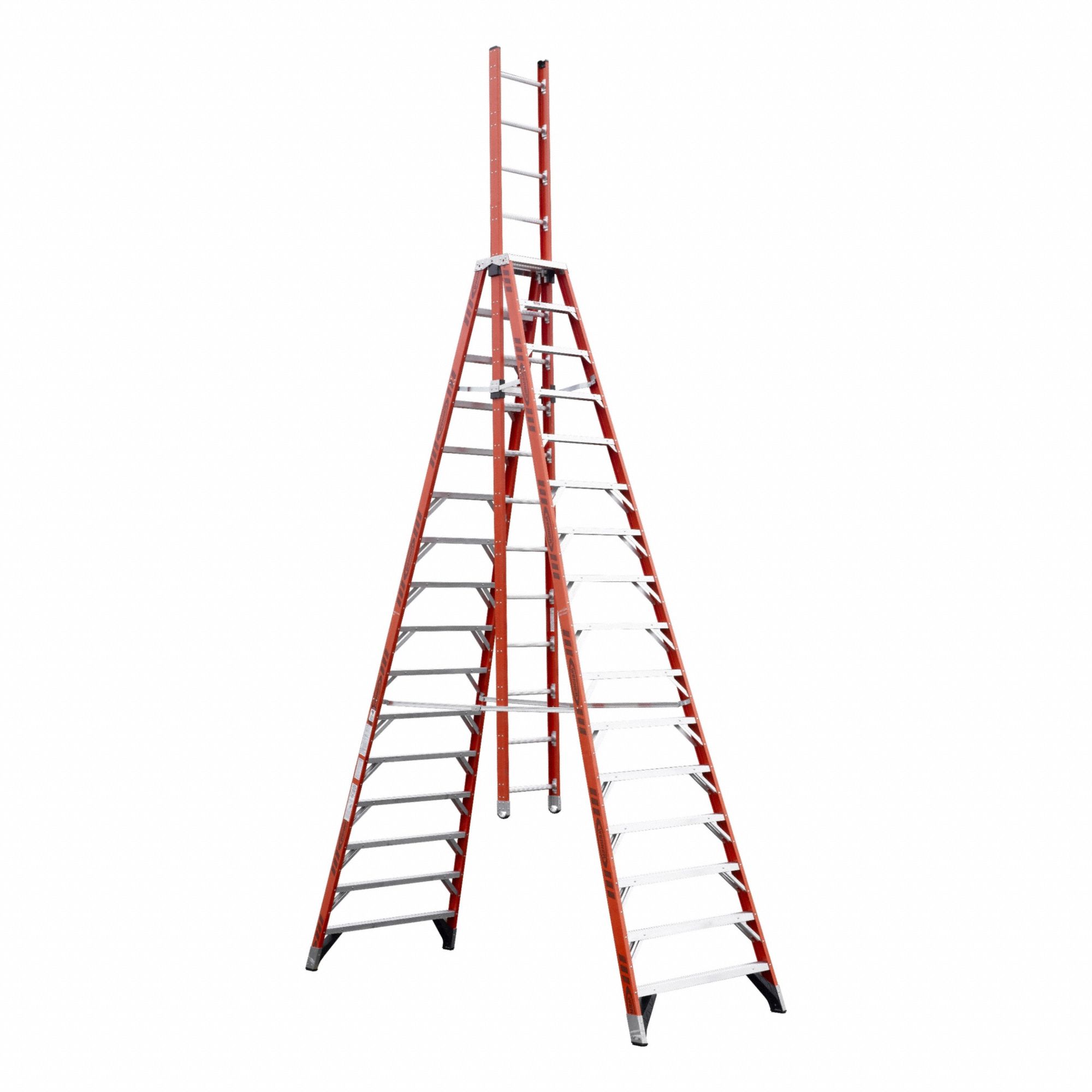 Extension Ladder: 16 ft Overall Ht, Fiberglass, 300 lb Load Capacity - Max, 156 lb Wt