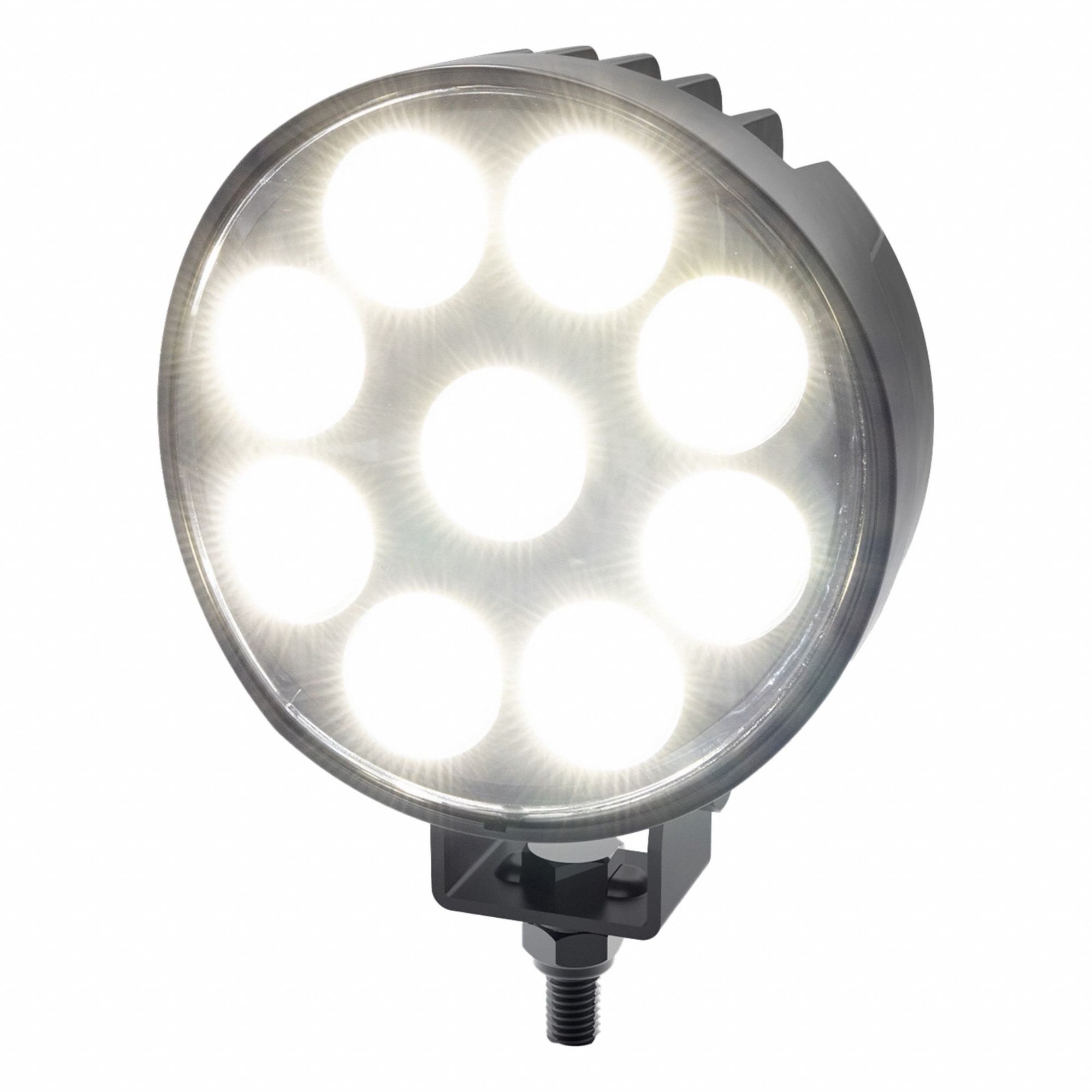 Vehicle Work Light: Round, Flood, LED, Bracket, 2 Conductor Cable, Tow Trucks/Work Trucks