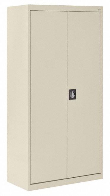 Storage Cabinet: 36 in x 18 in x 72 in, Swing  Handle & Keyed, 22 ga Panel Thick, Frame
