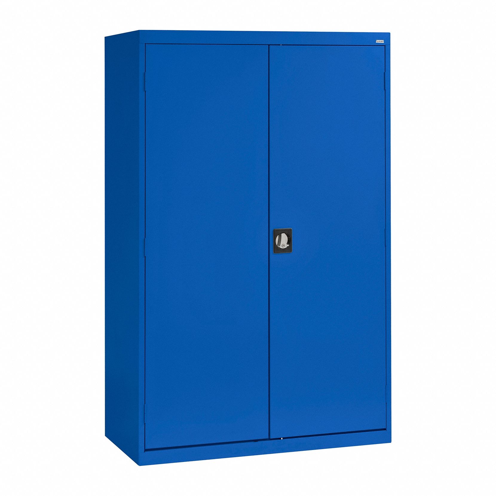 Shelf Cabinet: 46 in x 24 in x 72 in, Recessed  Handle & Three-Point Locking, Frame, Blue