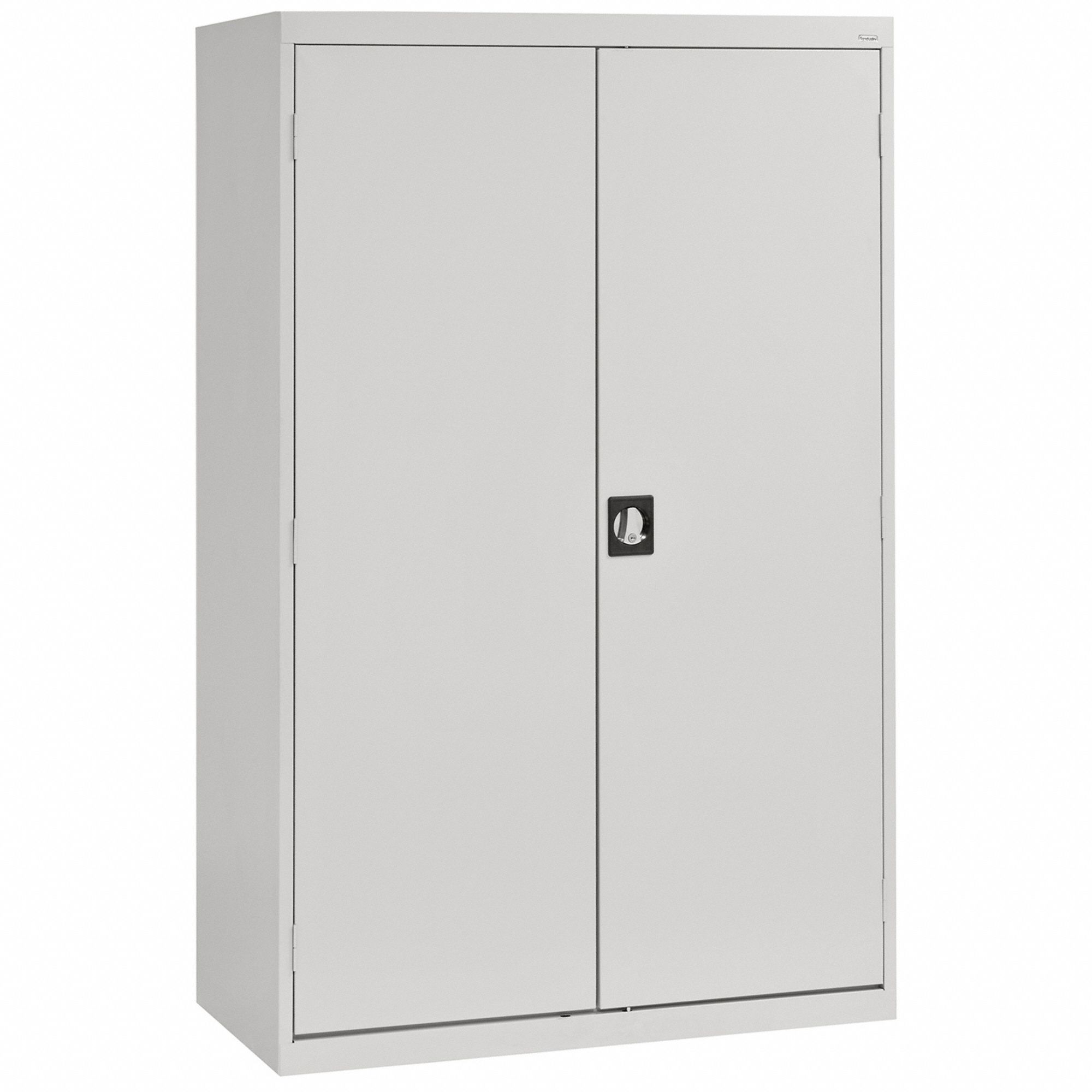 Storage Cabinet: 46 in x 24 in x 72 in, 4 Shelves, Recessed Pull Handle & Keyed, Adj, Solid