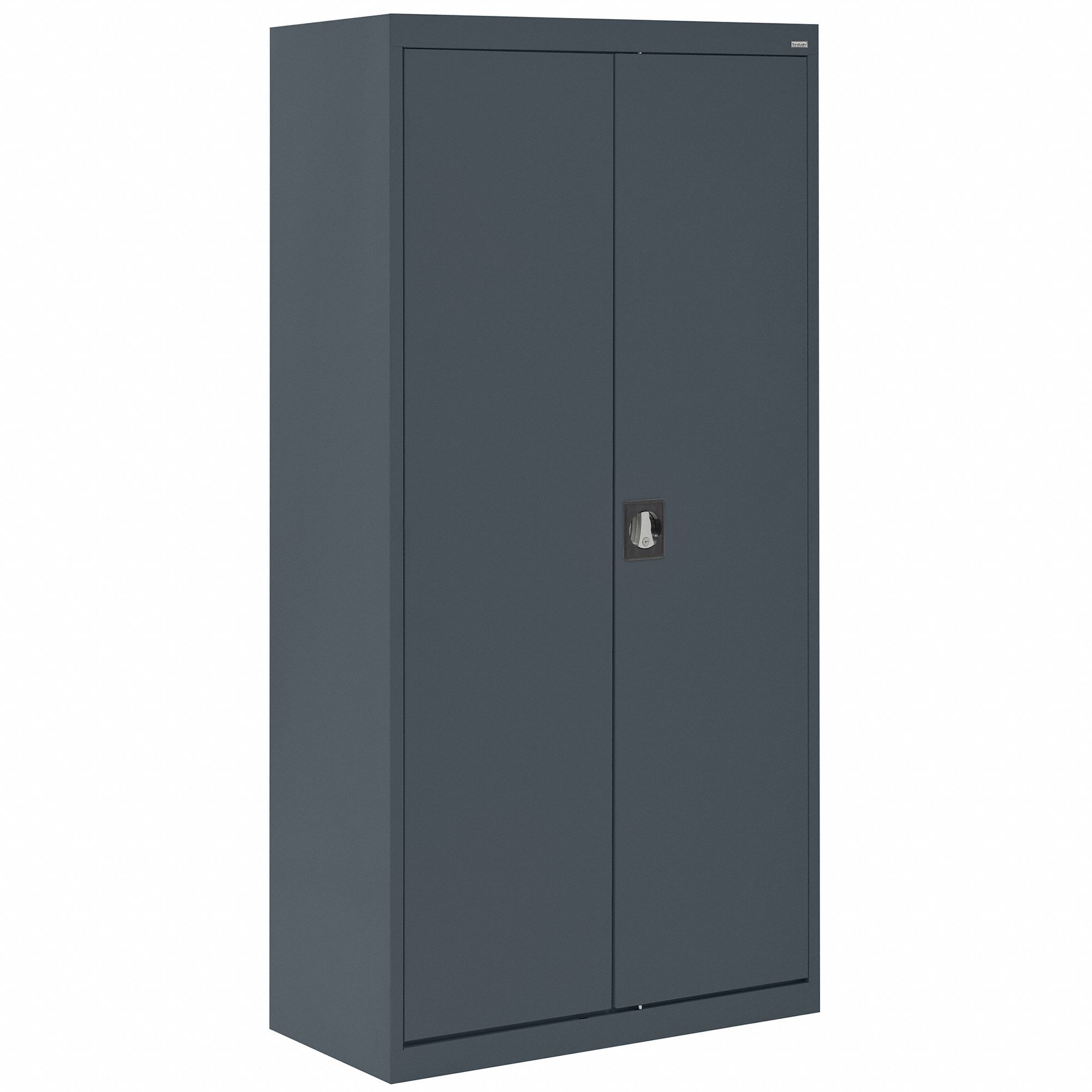 Wardrobe Cabinet: 36 in x 24 in x 72 in, 1 Adj Shelf, Recessed Handle & Keyed, Frame, Keyed