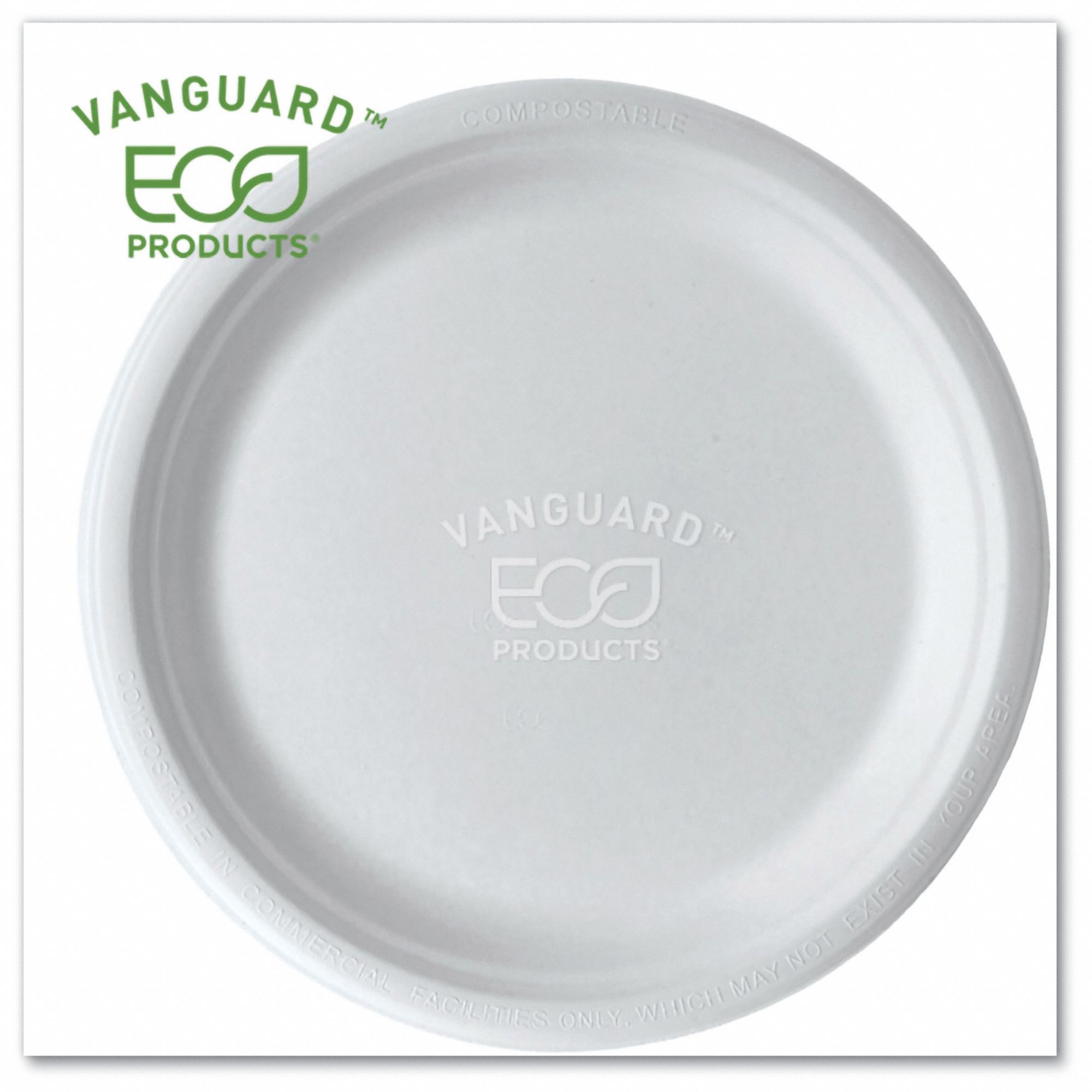 White, 10 in Disposable Plate Size, Disposable Fiber Plate 799LY1EP