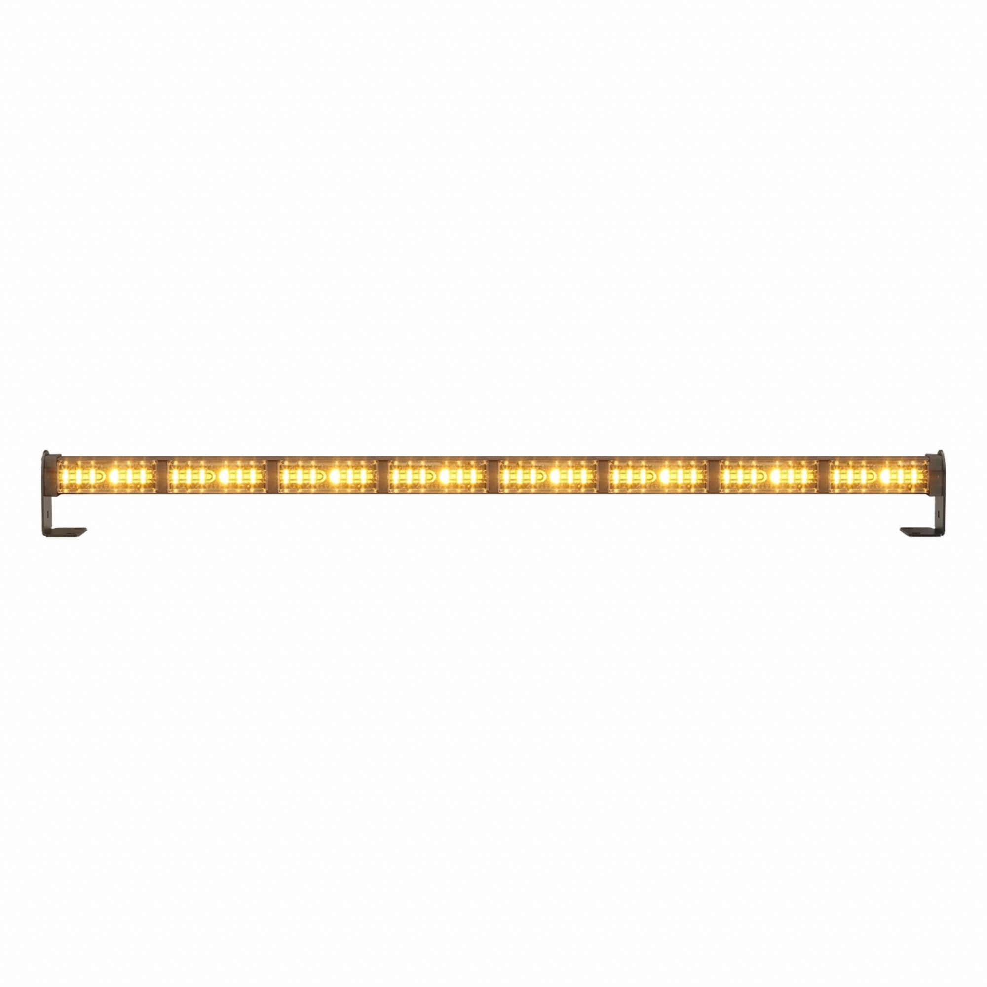 Warning Light: Combo Warning and Directional Light, Amber/White, 1 13/16 in Overall Wd, LED