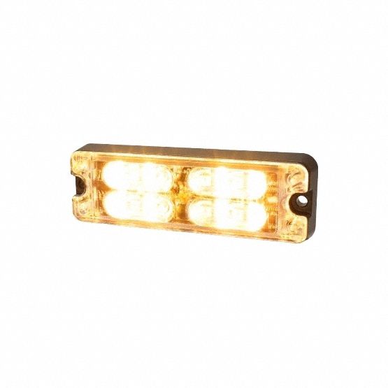 Warning Light: Flashing Beacon, Amber/Green, 1/2 in Overall Wd, 1 1/8 in Overall Ht, LED