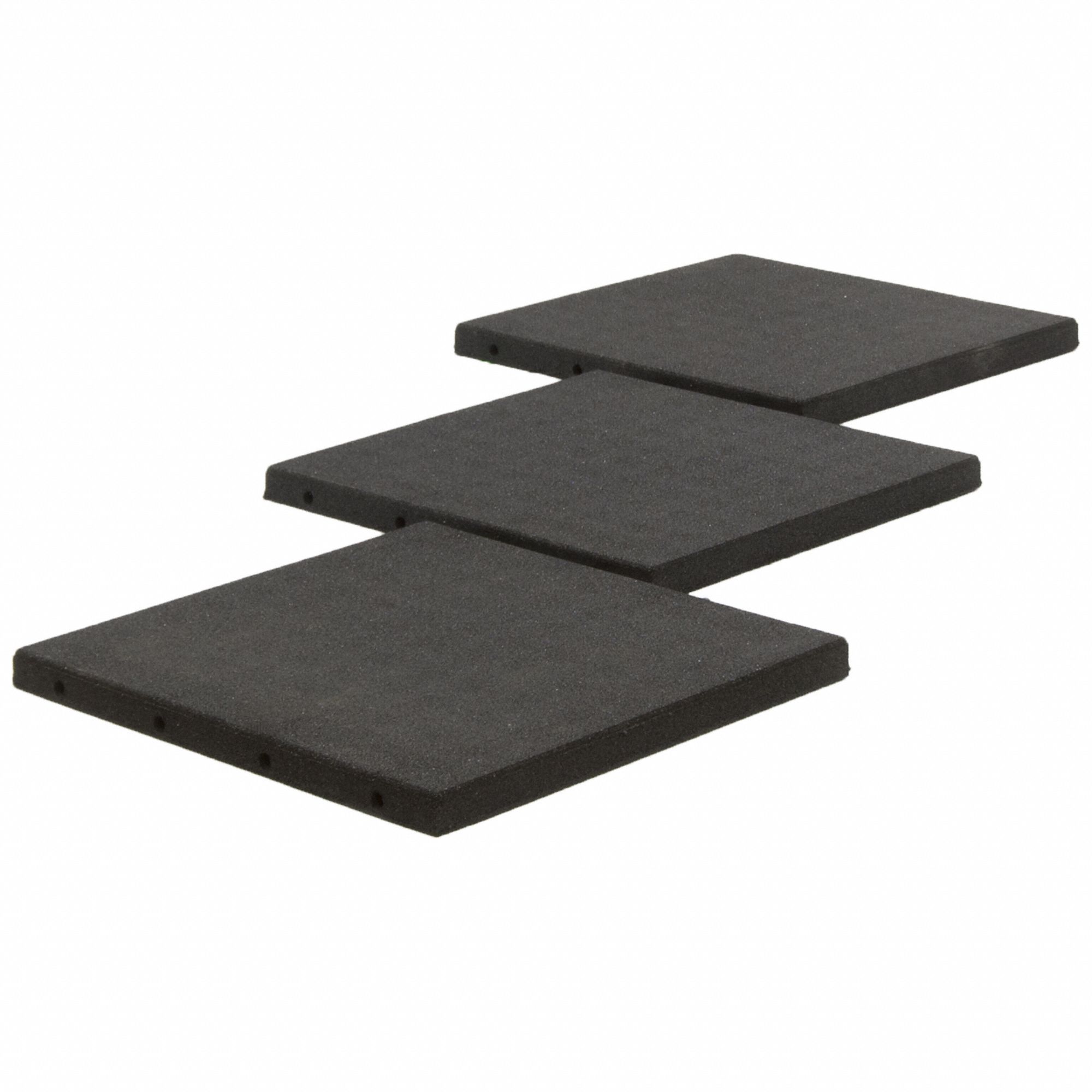 ATHLETIC TILE MAT, INTERLOCK, ANTIFATIGUE, FEMALE, BLK, 24 X 24 X 1 1/2 IN, RUBBER