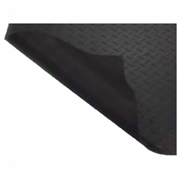 FLOOR RUNNER, MEDIUM DUTY, SOLID DIAMOND PLATE, BLK, 75 X 3 FT, 1/8 IN THICK, 168 3/4 LB, RUBBER