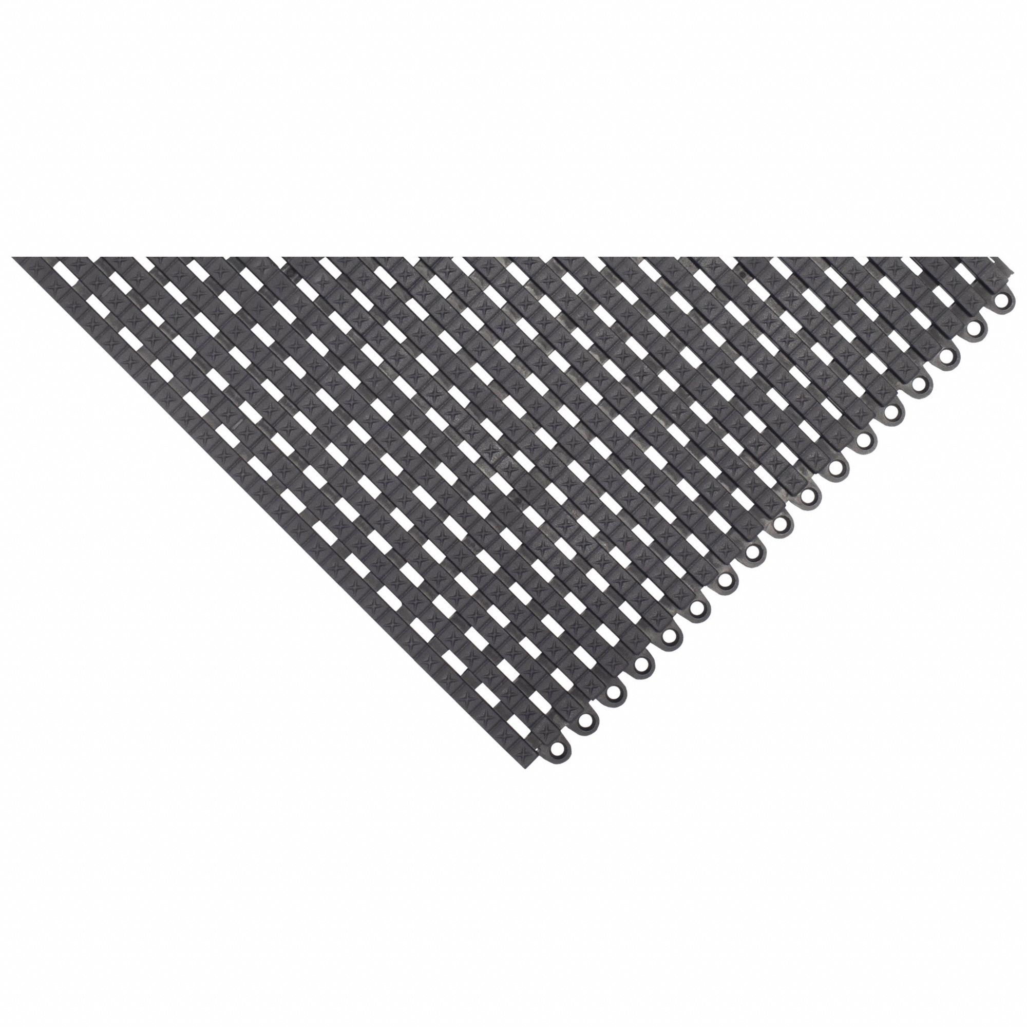 DRAINAGE MAT, INTERLCK, F/ ENTRNCE, CENTRE, SLIP RESIST, MALE/FEMLE, CHARCOAL, 18 X 12 X 5/8 IN, PVC