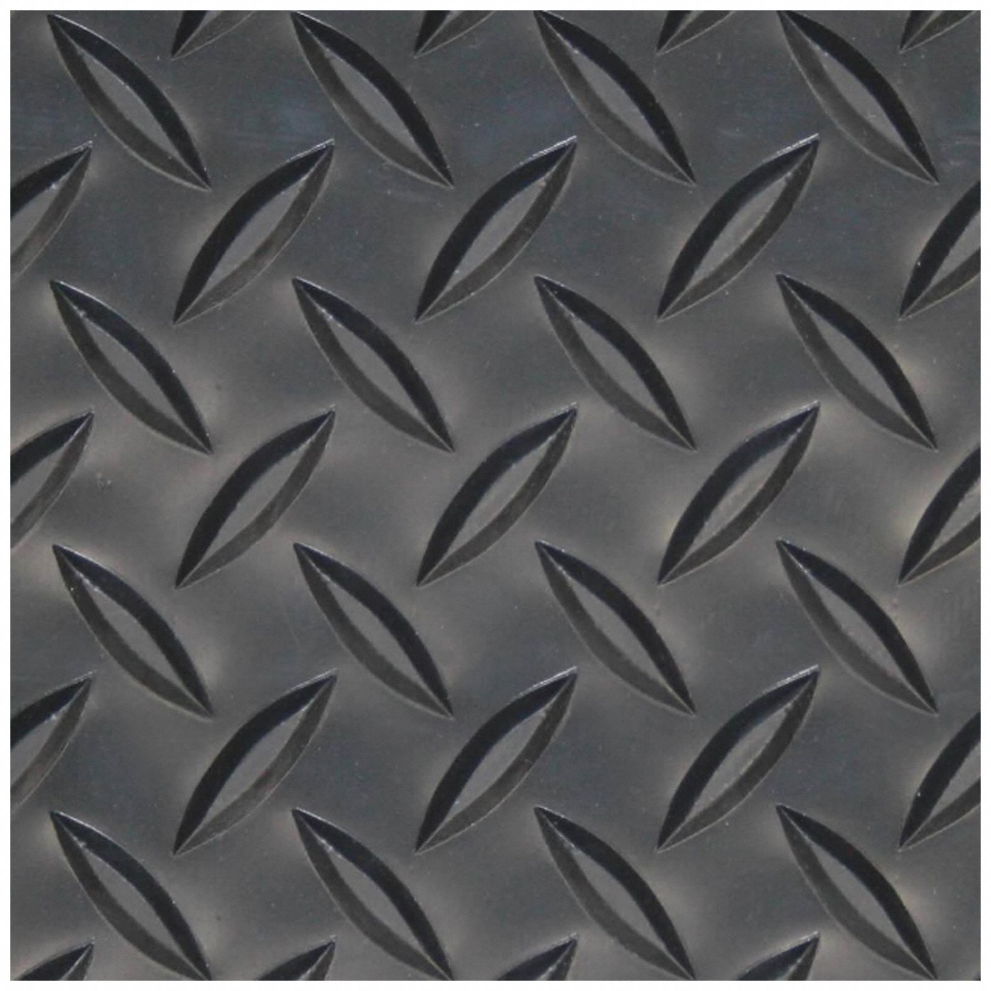 FLOOR RUNNER, MEDIUM DUTY, SOLID DIAMOND PLATE, BLK, 60 X 10 FT, 1/8 IN THICK, 360 LB, VINYL