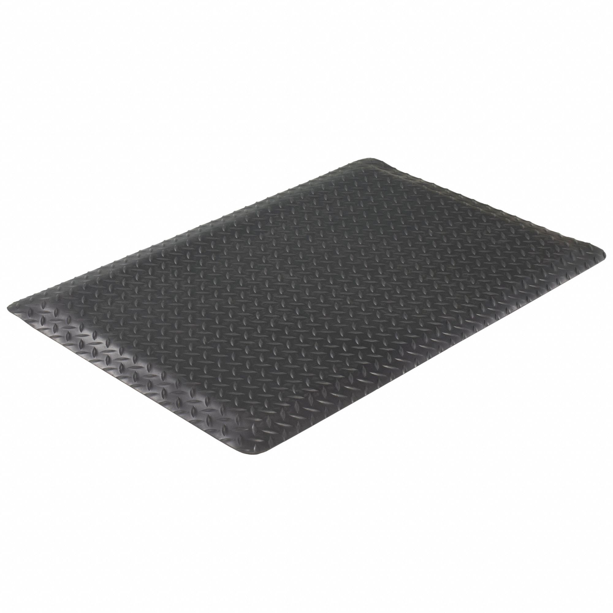 TAPIS ANTIFATIGUE, NON ANTIMICROBIEN, NOIR, ÉPAISSEUR ⅝ PO, MATÉRIAU DE L'ENDOS VINYLE, 75 X 2 PI, CONIQUE, RECTANGLE