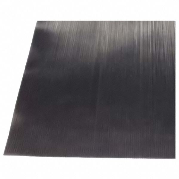 ANTIFATIGUE MAT, RUNNER, RECTANGULAR, RIBBED PATTERN, BLK, 75X3FT, 1/8 IN THICK, RUBBER