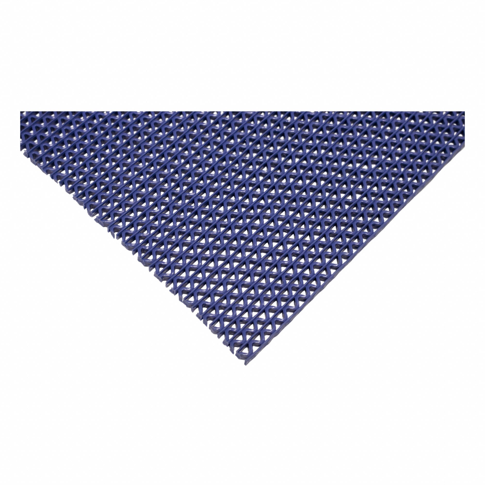 TAPIS ANTIFATIGUE, ANTIMICROBIEN, BLEU, ÉPAISSEUR ¼PO,TISSU DE VINYLE, 40X36PO, RECTANGLE ARMURE À JOURS, ANTIDÉRAPANTE