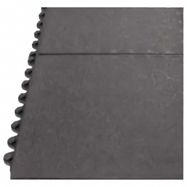 INTERLOCKING MAT, MODULAR, ANTIFATIGUE, CENTRE SECTION, MALE/FEMLE, BLK, 3 X 3 FT X 9/16 IN, RUBBER
