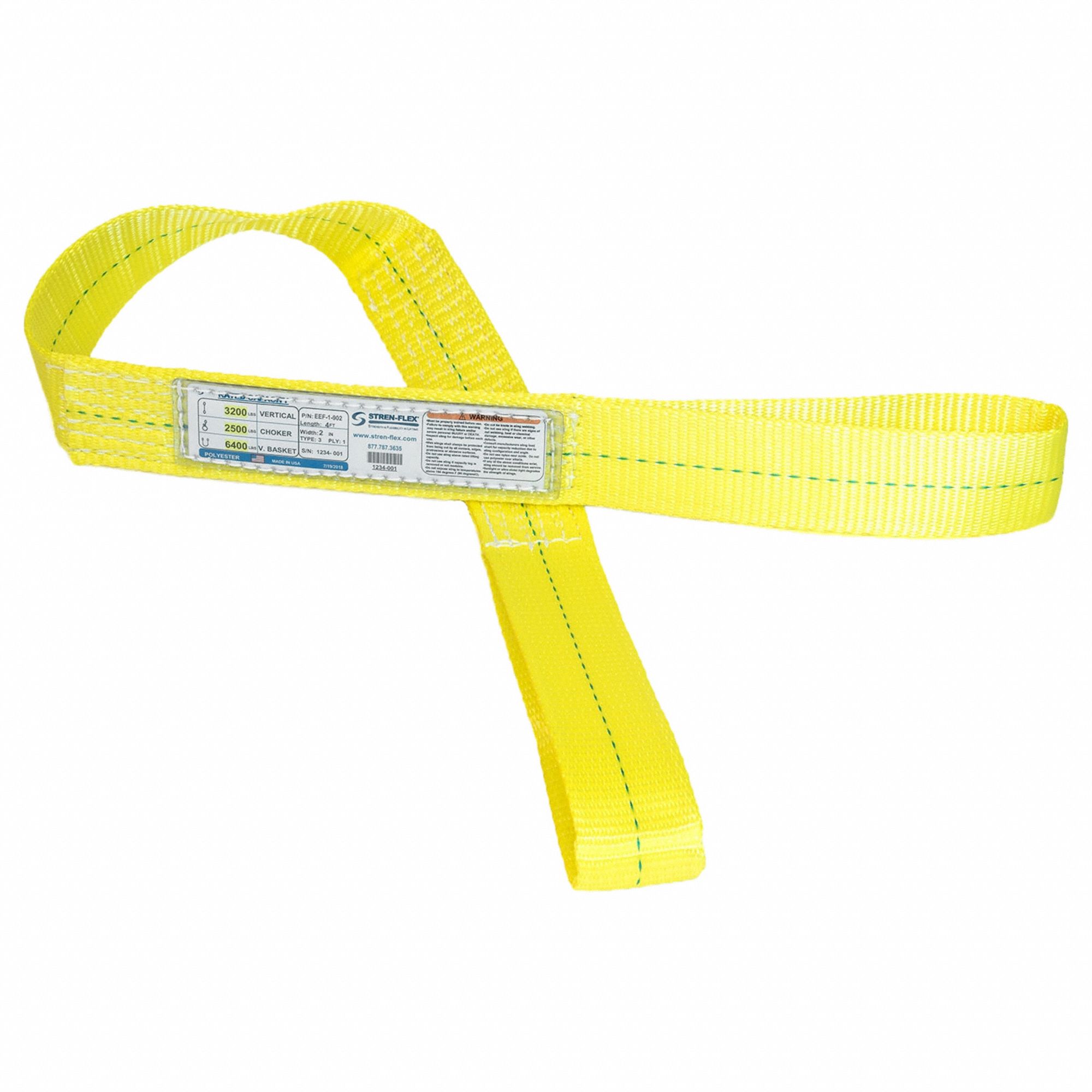 STRENFLEX, Type 3, Polyester,  Sling 816G63EEF1902PHV Grainger