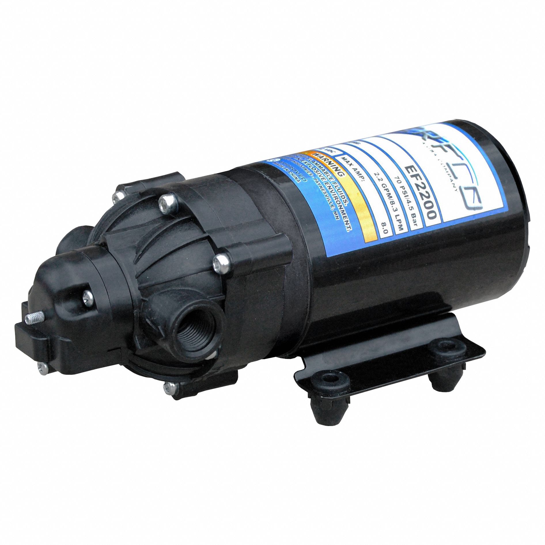 Electric Sprayer Pump: 3/8 in FNPT, 12V DC, 2.2 gpm Max. Flow, 70 psi Max. Pressure - Pumps