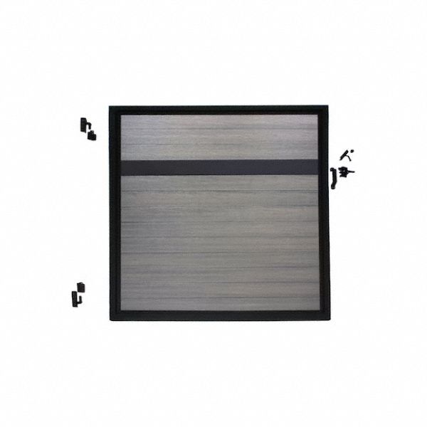 Adjustable Fence Gate: 4 ft Overall Wd, 6 ft Overall Ht, Gray, Aluminum, Hardware Included