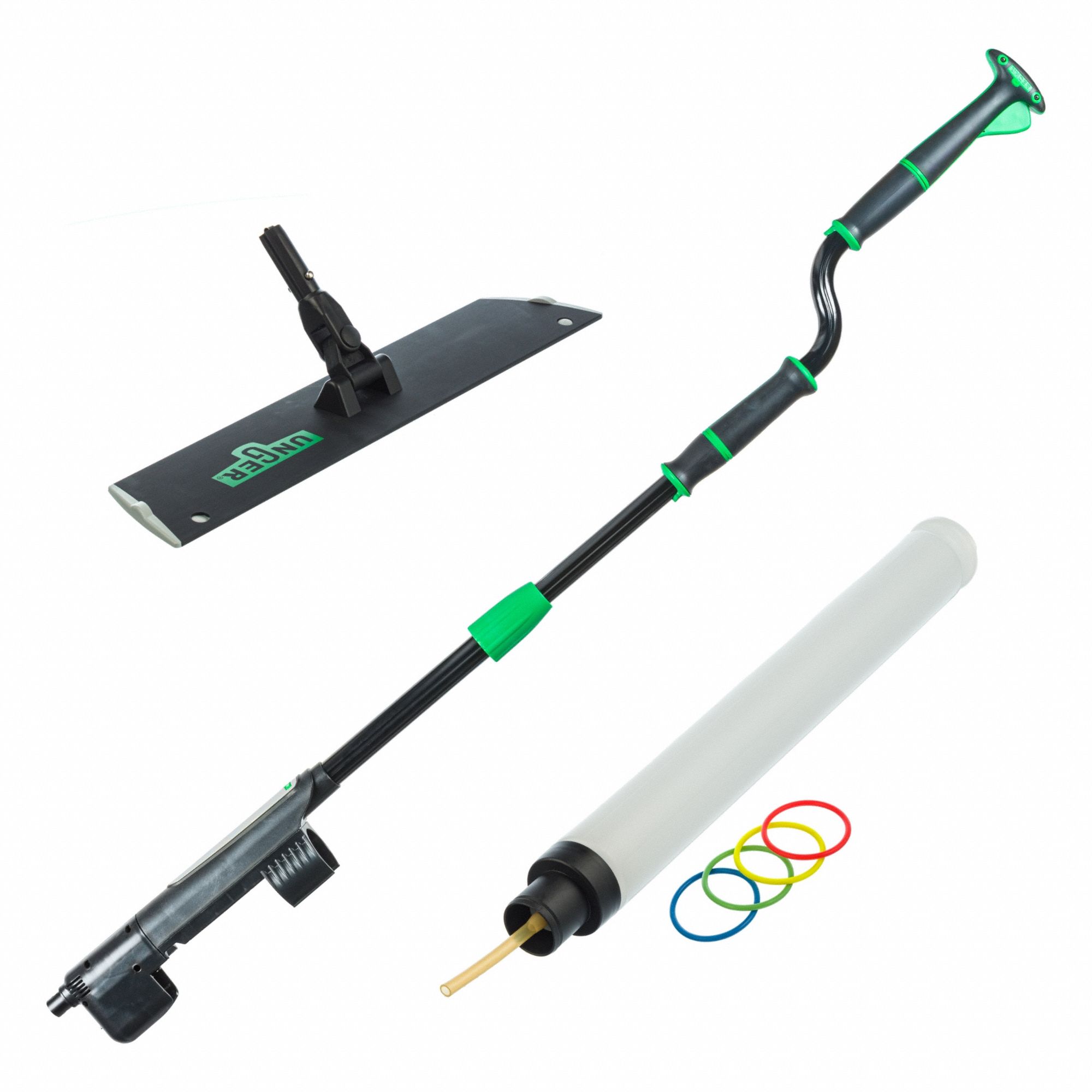 S-Handle Spray Mop Kit: Hook-and-Loop Connection, 18 in Mop Head Wd, 5 1/8 in Mop Head Dp