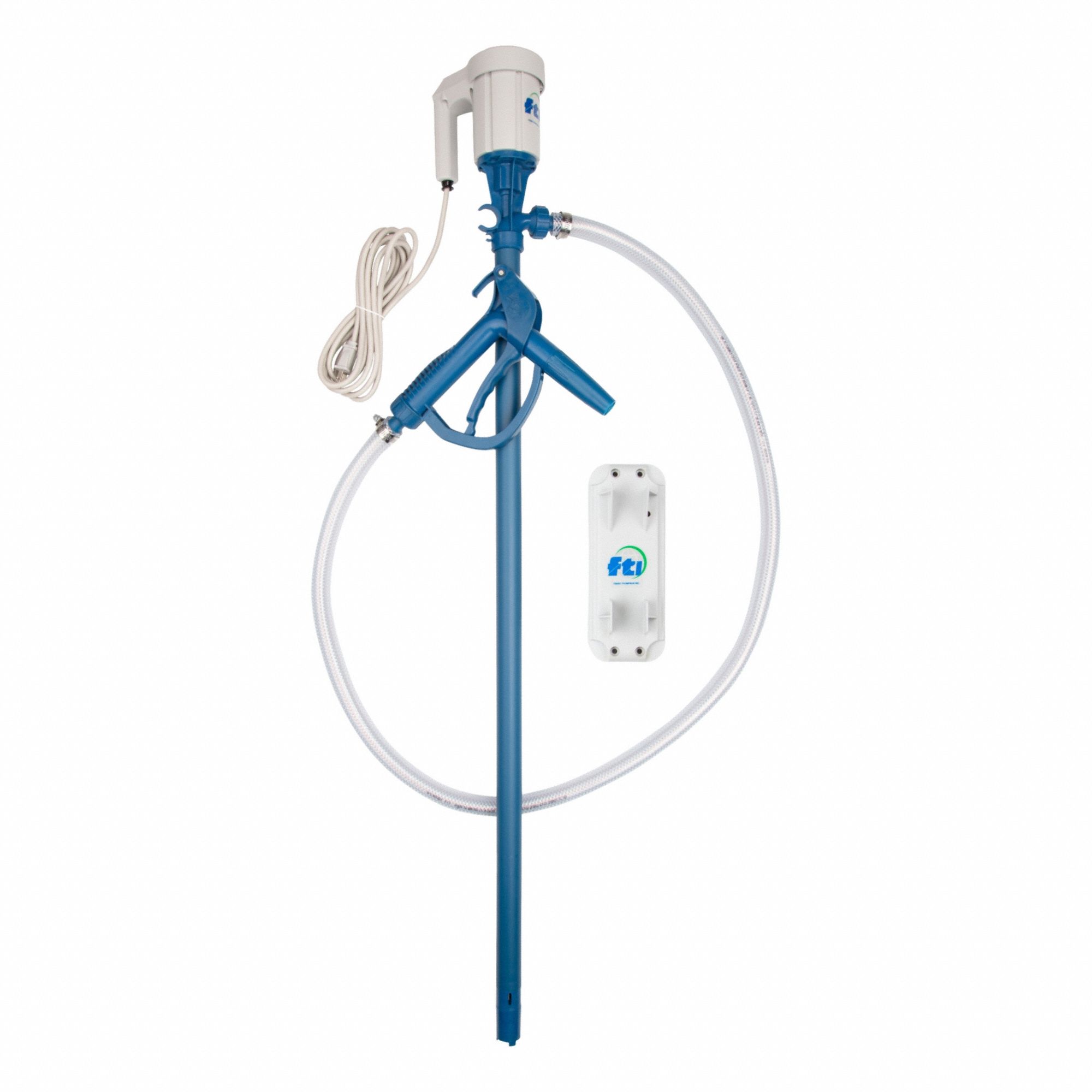 Electric Drum Pump: Pump with Hose & Nozzle, 1/3 hp HP, 115 V AC, 17 gpm, PP