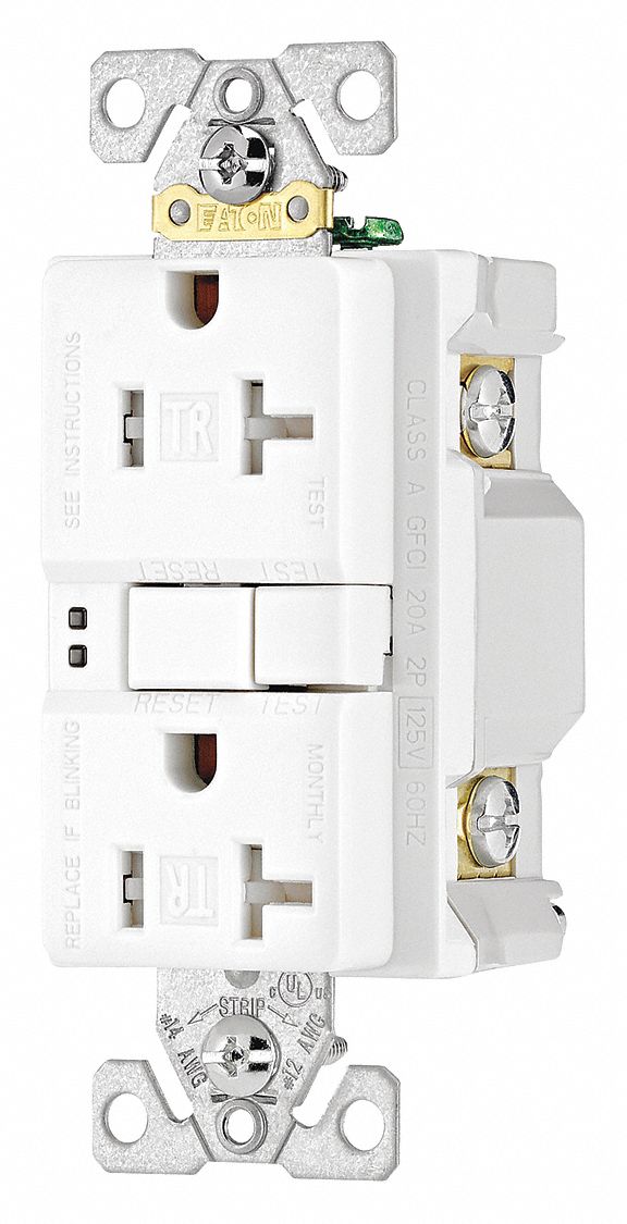 Cooper Gfci Receptacle 125vac 20a 5 20r White Gfci Receptacles