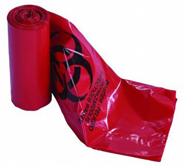 BIOHAZARD BAGS,33 GAL,100 BPR,RED