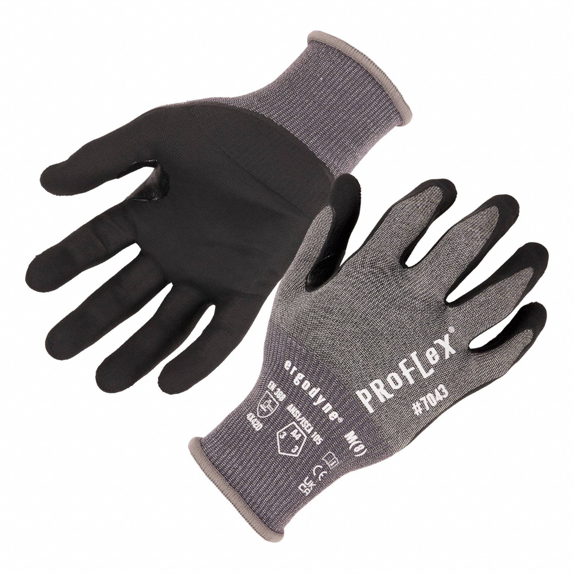 COATED GLOVES,SMALL,GREY,PK12