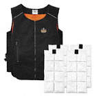 COOLING VEST W COOLING PACKS, SIZE S/M/CHEST 32 TO 40 IN/24 IN L, BLACK, COTTON/POLY