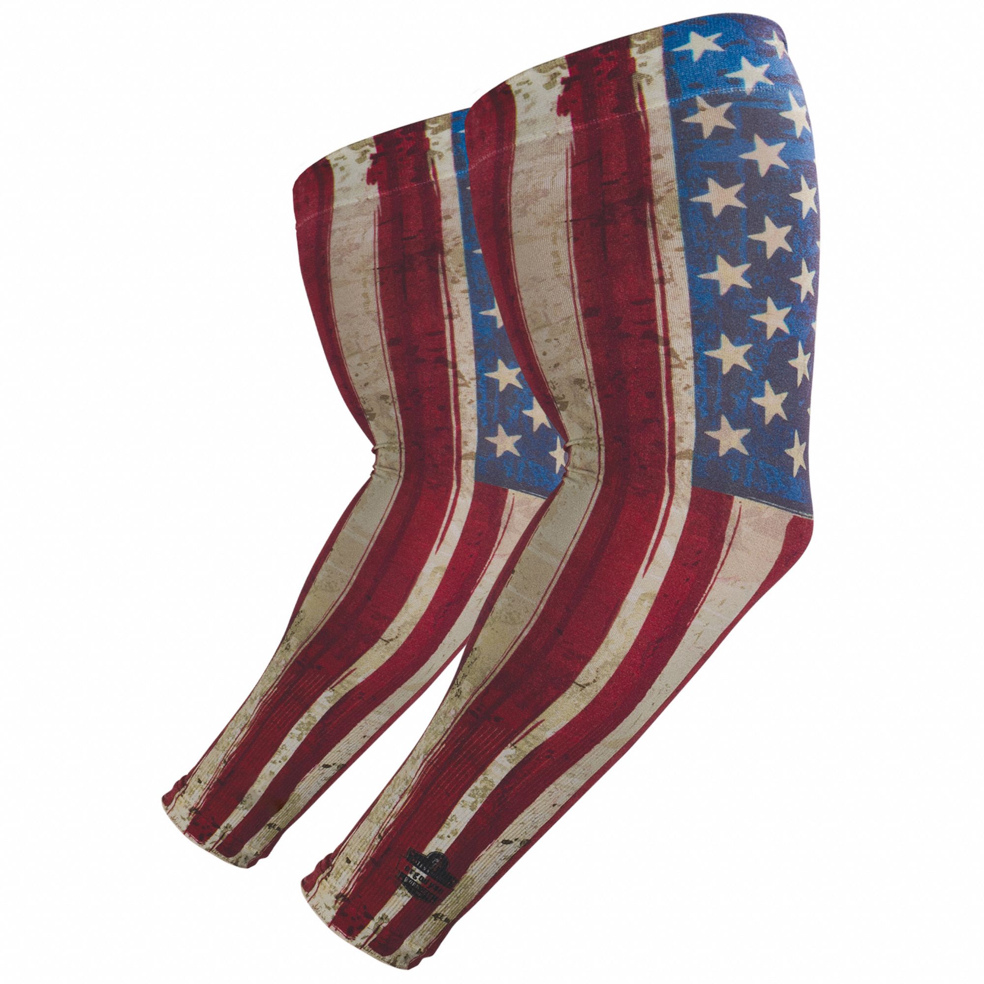 CHILL-ITS 6695 ARM SLEEVES, AMERICAN FLAG, XL/2XL, POLYESTER, 16½ IN LENGTH, PAIR