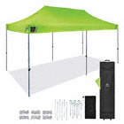 INSTANT CANOPY W STORAGE BAG/SPIKES/ROPE, FLAME-RESIST, LIME, 20 X 10 X 10 FT, STEEL/POLY