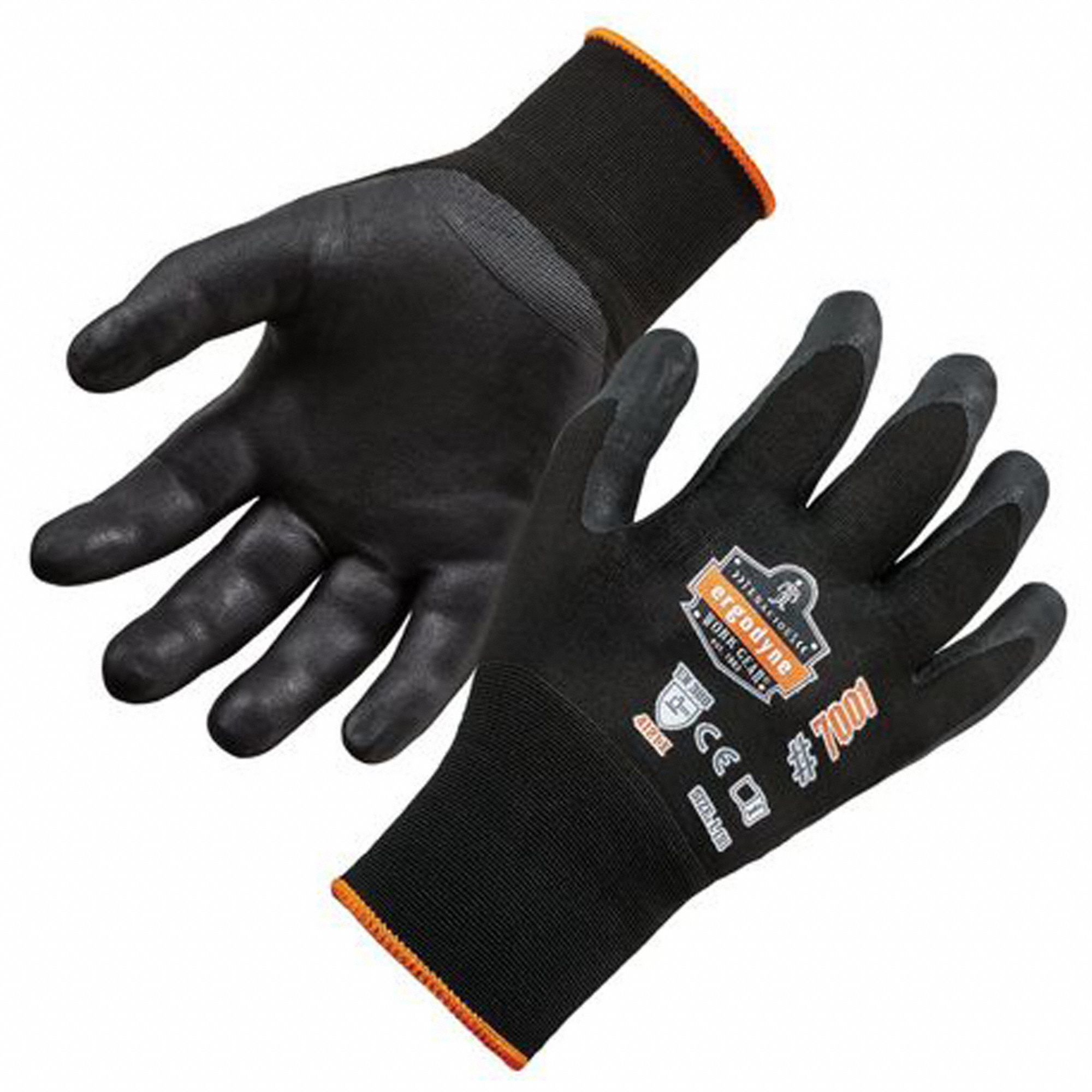 GLOVES, COATED, PROFLEX, SEAMLESS KNIT, PALM/FING, SMOOTH FINISH, XL, BLACK, NITRILE/POLYURETHANE