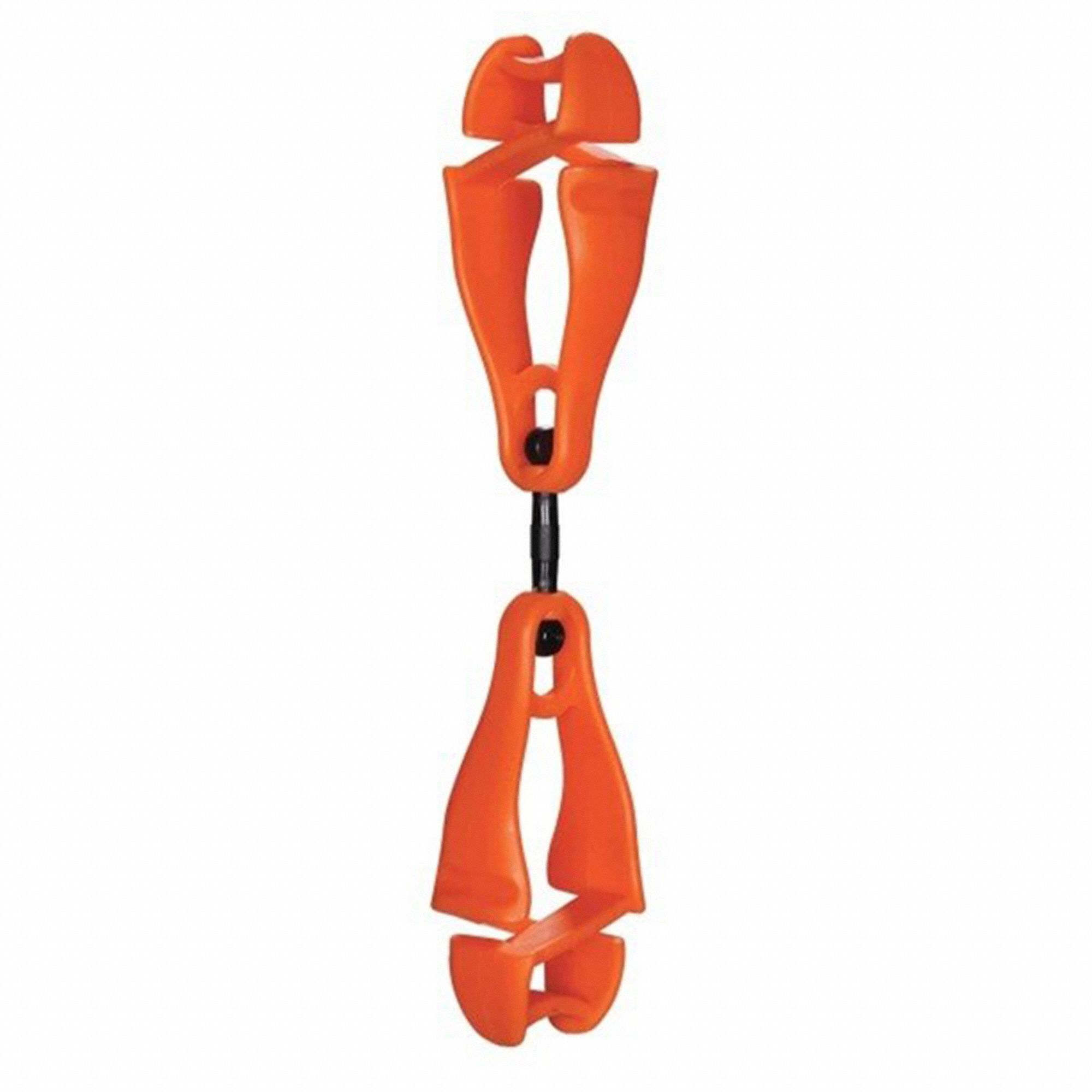 SWIVELING GLOVE CLIP HOLDER W/DUAL CLIPS, 5½ X 1 X 0.6 IN, 5.7 KG, ORANGE