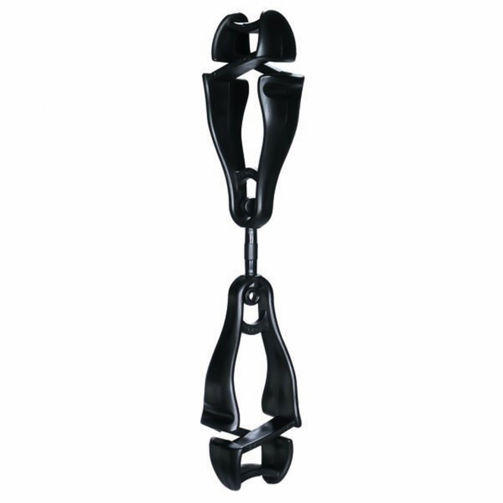 SWIVELING GLOVE CLIP HOLDER W/DUAL CLIPS, 5½ X 1 X 0.6 IN, 5.7 KG, BLK, 100-PACK