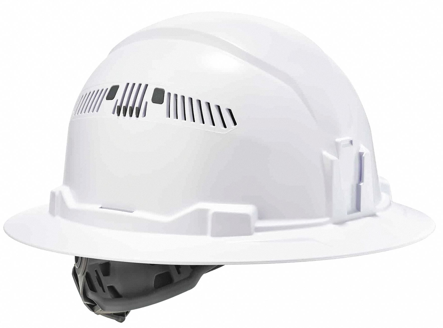 CASQUE SÉCURITÉ, BORD AVANT, CLIQUET, CSA CLASSE C / TYPE 1, BLANC, TAILLE 6 1/2 8, ABS