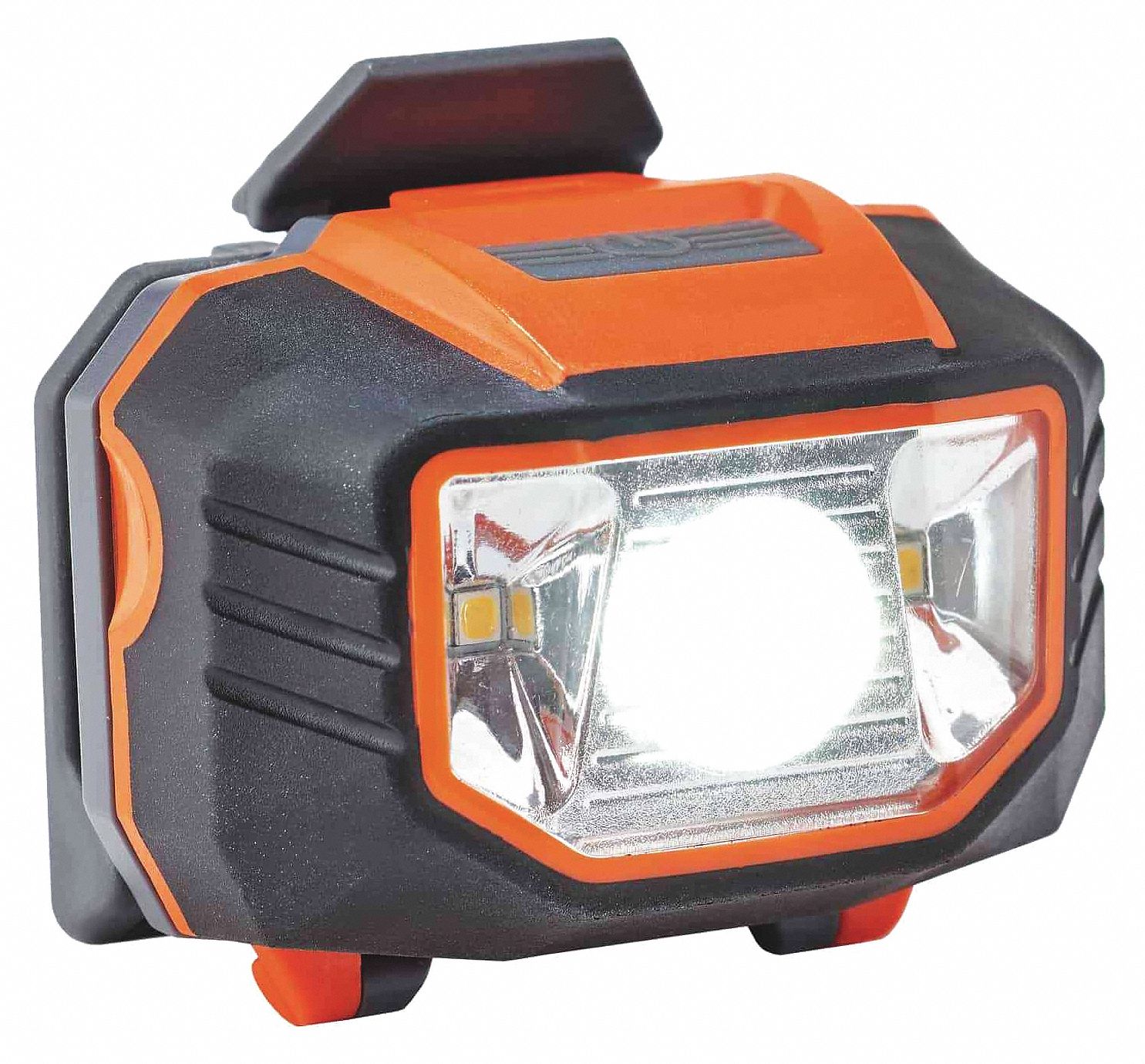 HEADLAMP, FOR SKULLERZ HARD HATS/SAFETY HELMETS, 4-POS TILT, 2 MODES, INC BATTERIES, ORANGE/BLACK