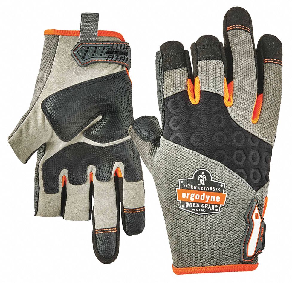 PROFLEX 720 HEAVY-DUTY FRAMING GLOVES, GRY, XL, 10, SYNTHETIC LEATHER, HOOK-AND-LOOP CUFF